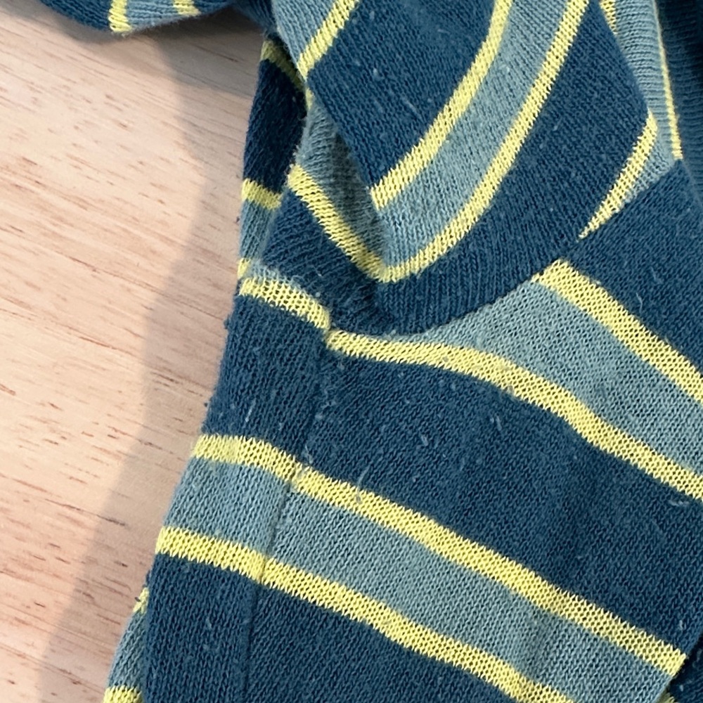 Free People Striped Green and Yellow Women's Sweater Dress - Picture 6 of 9